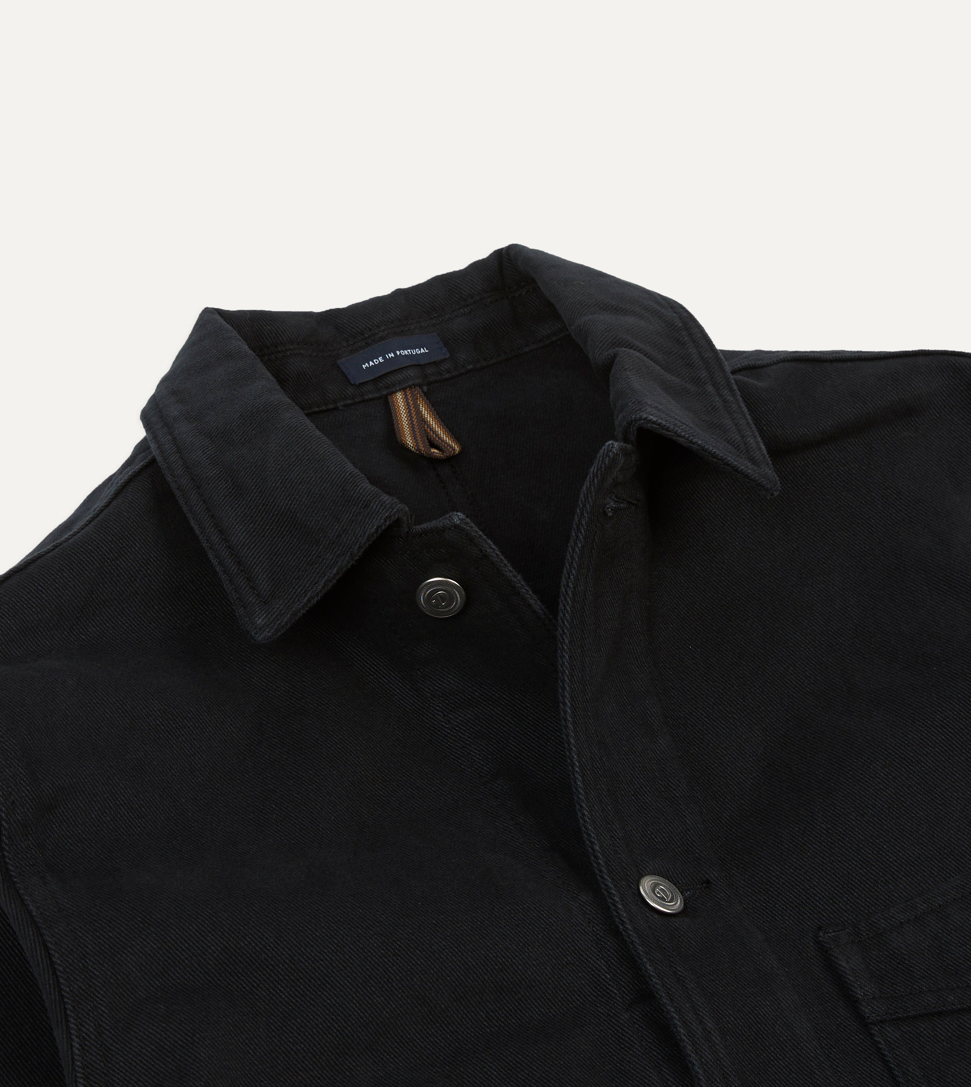 Black Heavy Twill Cotton Five Pocket Chore Jacket for Men - Durable Workwear for Outdoor Labor, Farming & Casual Wear