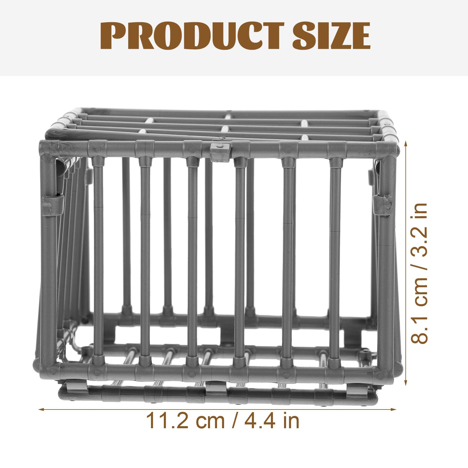 2Pcs Mini Animal Cage Model Toy - Small Pet Cage Accessories for Hamsters, Birds, Reptiles - Perfect for Dollhouse, Diorama, and Miniature Scenes Decoration
