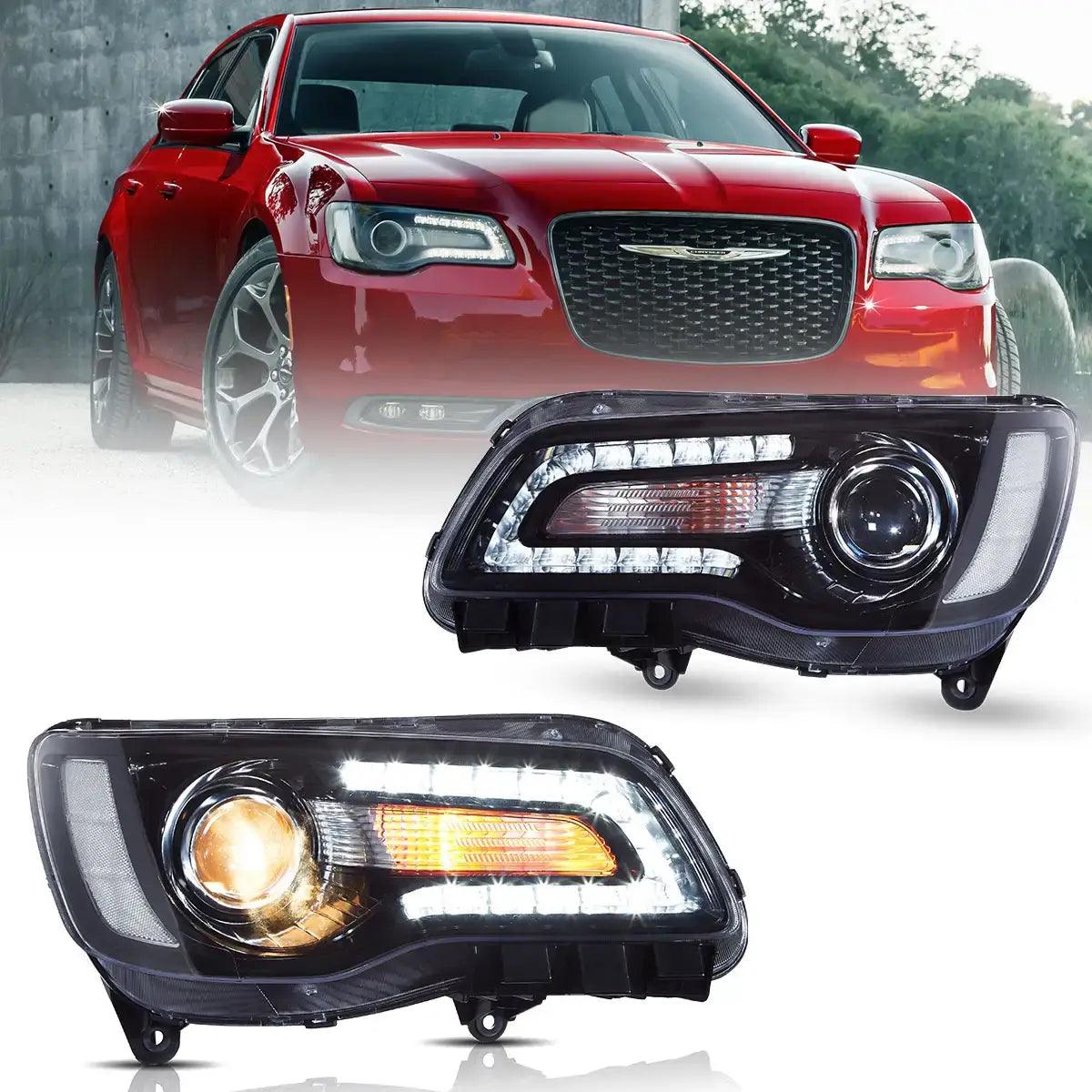 2011-UP Chrysler LED Headlight Assembly - Dual Beam Projector Headlights for Improved Night Visibility | Perfect for Off-Roading, Night Driving & Car Upgrades