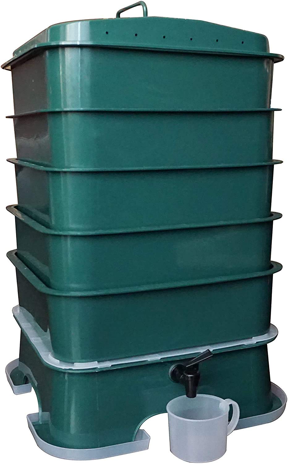 VermiHut Plus 5-Tray Worm Compost Bin for Organic Waste – Easy Setup Sustainable Design for Home Gardening & Eco-Friendly Composting