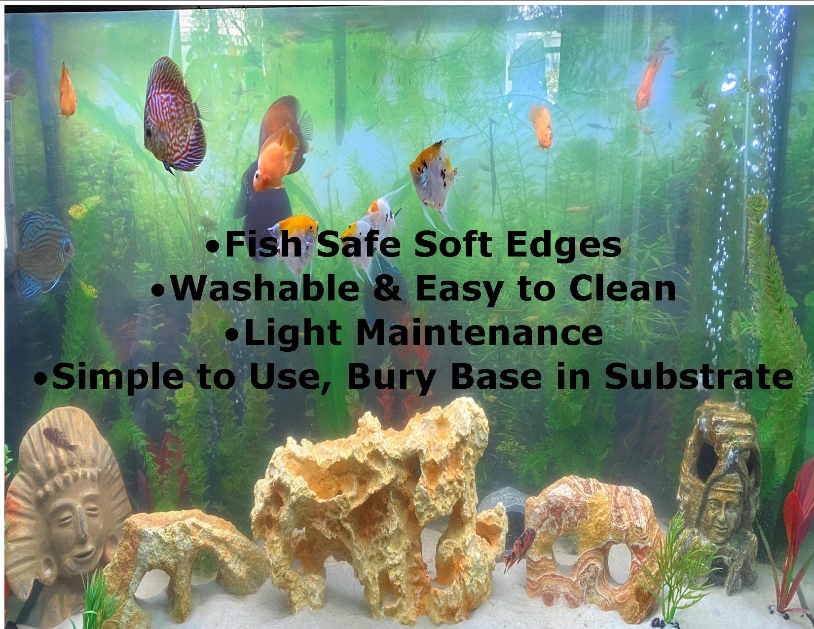 Foreground Aquarium Plants 4.5x2 Inch - Artificial Moss Decor for Fish Tanks