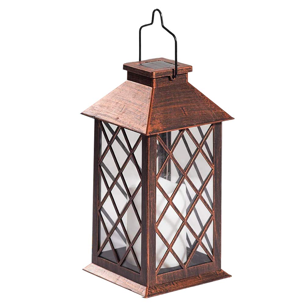 Solar Lantern Outdoor - Waterproof LED Hanging Garden Lights with Flickering Flameless Candles for Patio, Yard, Table Decor - Perfect for Halloween, Christmas, Wedding & Party Decoration
