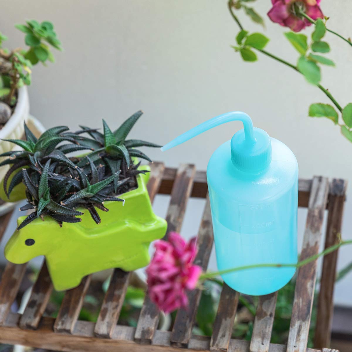 Oubest 500ml Squeeze Washing Bottle - 3 Pack Blue Plastic Plant Watering Bottle for Succulents, Irrigation & Cleaning | Perfect for Gardening, Home Plants & Car Washing