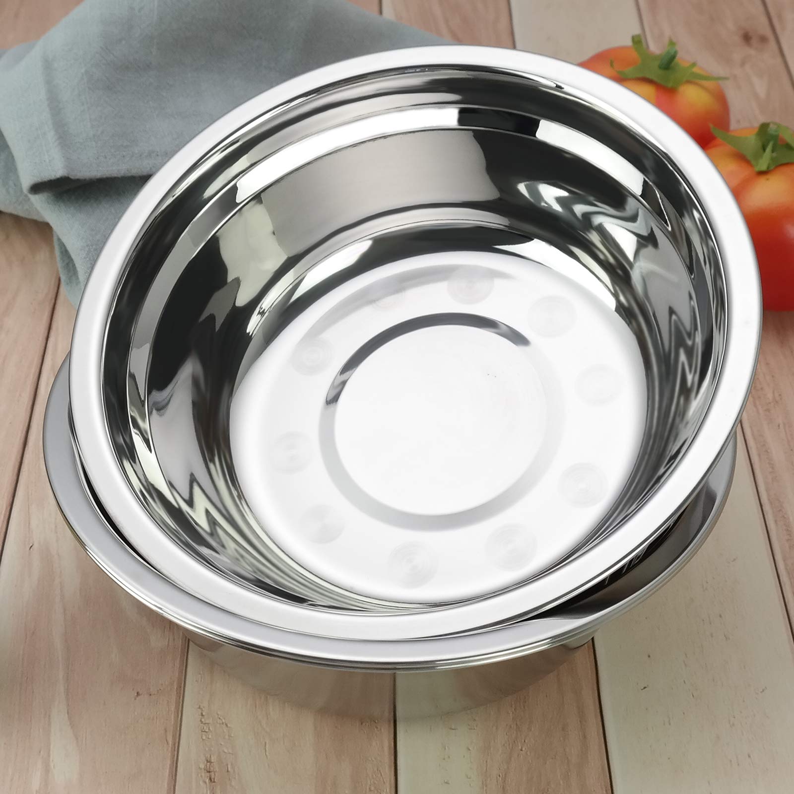 6-Pack Stainless Steel Mixing Bowls for Salad, Cooking & Baking – Durable Serving Bowls for Kitchen Prep, Meal Mixing & Food Presentation