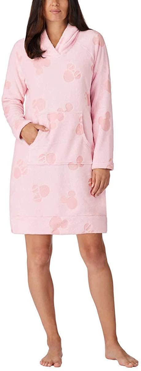 Disney Women's Minnie Mouse Fleece Lounge Hoodie - Soft & Cozy Pullover Sweatshirt for Casual Wear, Home Relaxing & Disney Fan Gifts