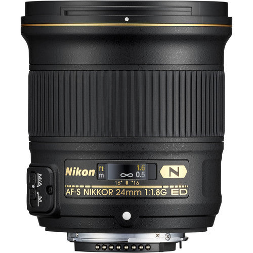 Nikon AF-S NIKKOR 24mm f/1.8G ED Wide Angle Prime Lens for DSLR Cameras - Perfect for Landscape, Architecture & Low Light Photography