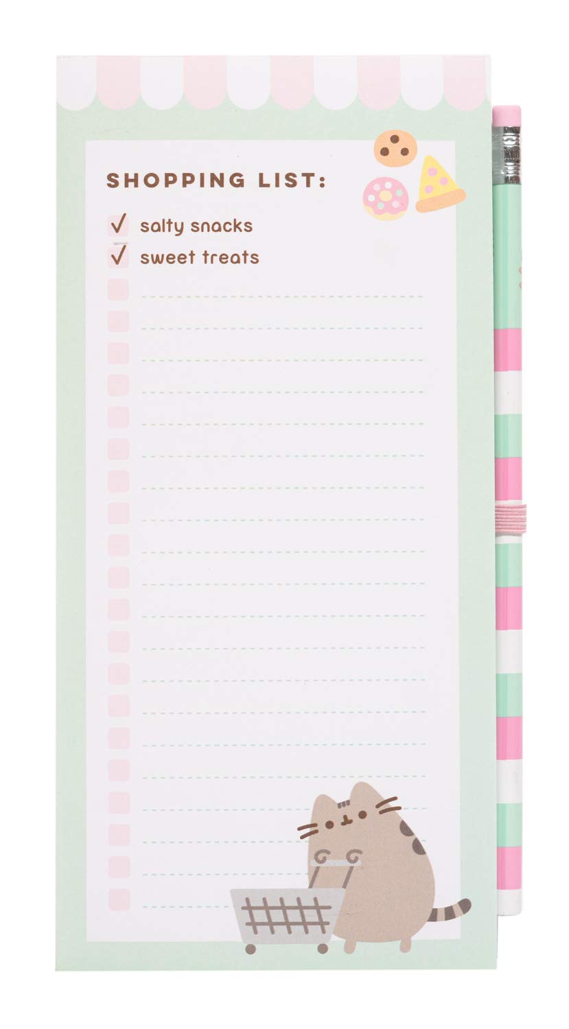 Official Pusheen Magnetic Notepad - 90-Sheet Refrigerator Memo Pad for To-Do Lists, Grocery Shopping & Daily Planning (4