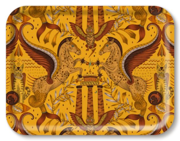 Jamida Odyssey Tray (Gold) - Elegant Serving Tray for Dining, Entertaining & Home Decor | Perfect for Parties, Tea Time & Gift Giving
