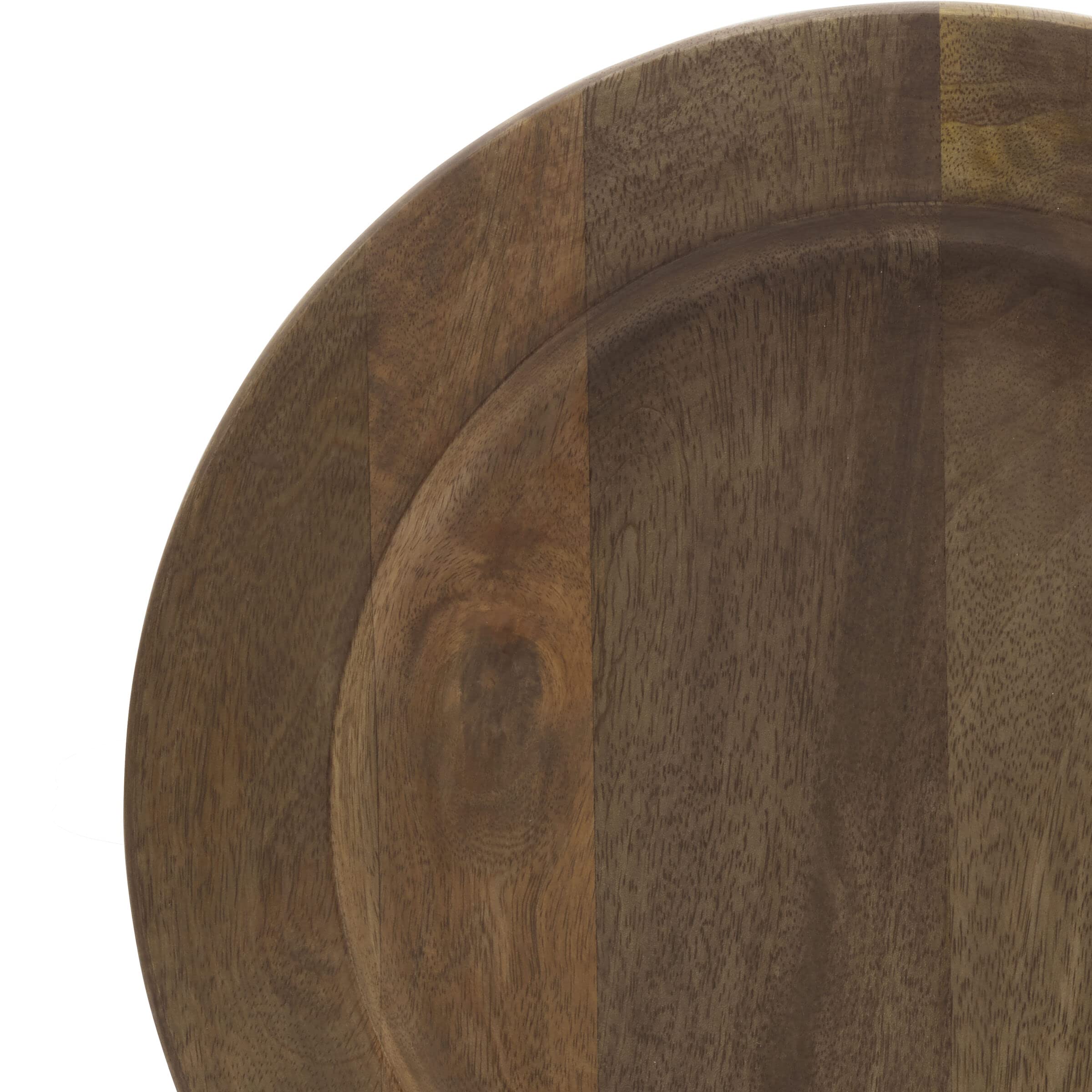 Mikasa Mango Wood Charger Plates Set of 4 - 13 Inch Natural Brown Round Placemats for Dining Table - Perfect for Thanksgiving, Christmas Dinner & Formal Events