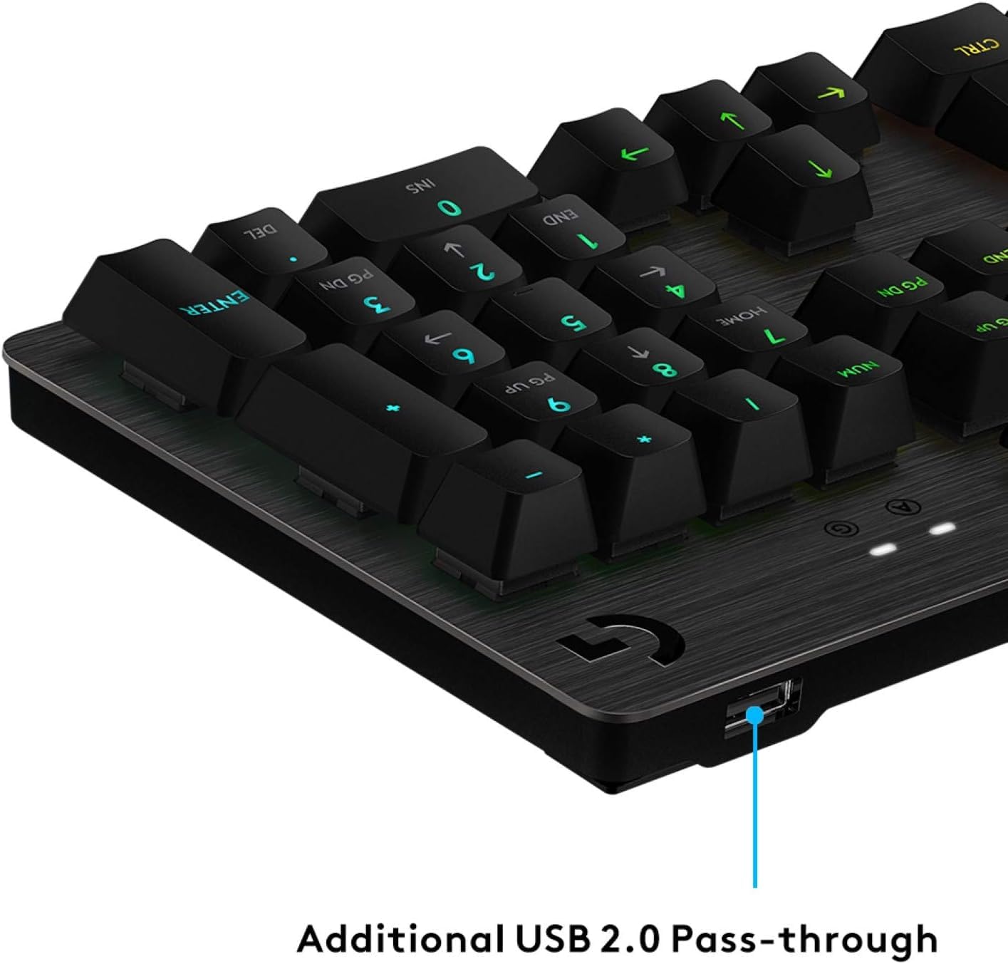 Logitech G513 Mechanical Gaming Keyboard with RGB LIGHTSYNC, GX Brown Tactile Switches, Aluminum Case - Carbon Black | USB Passthrough, Customizable Keys for PC Gaming & Office Work