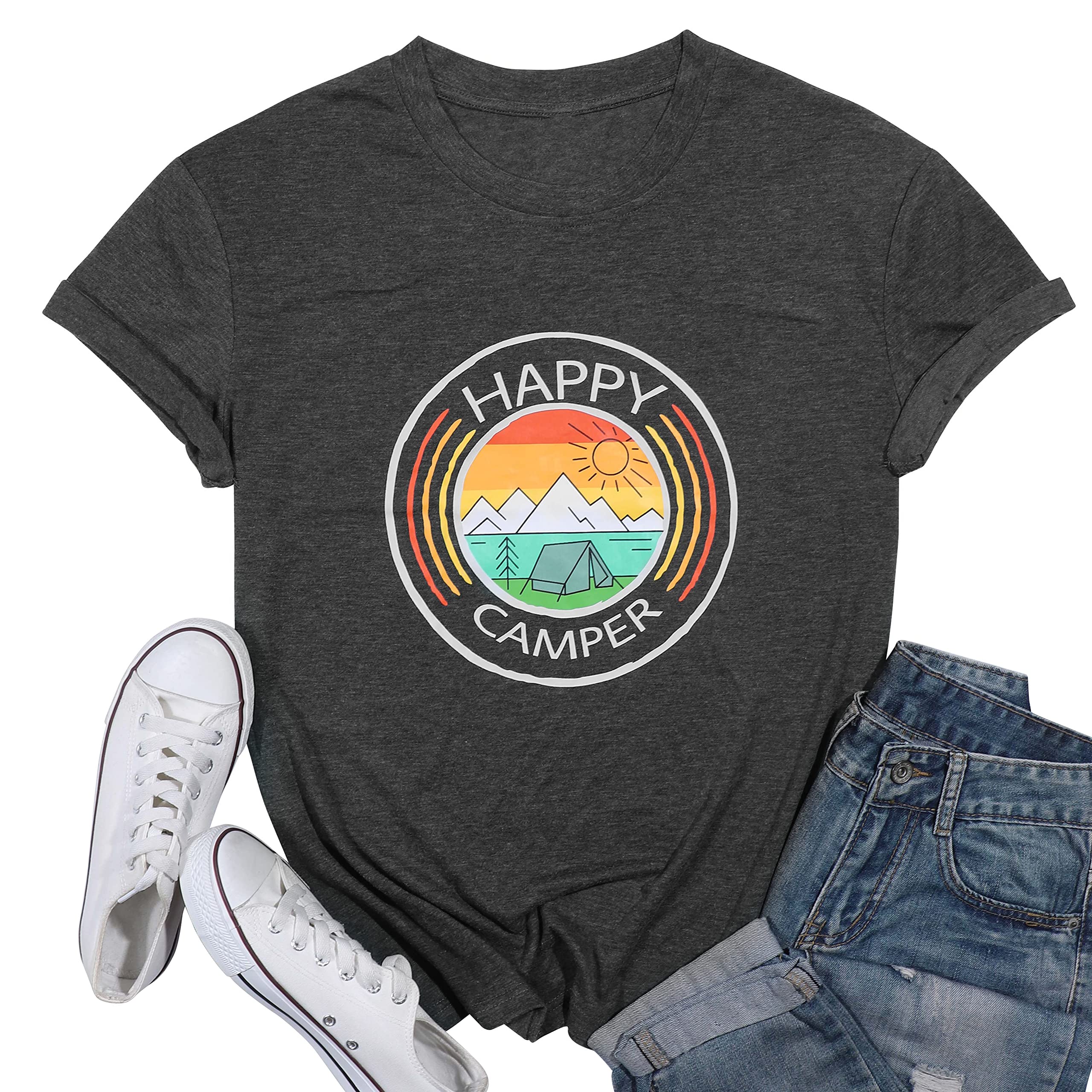 Funny Hiking T-Shirt for Women - Adventure Camping & Mountain Travel Graphic Tee - Casual Outdoor Tops for Hiking, Backpacking & Nature Exploration