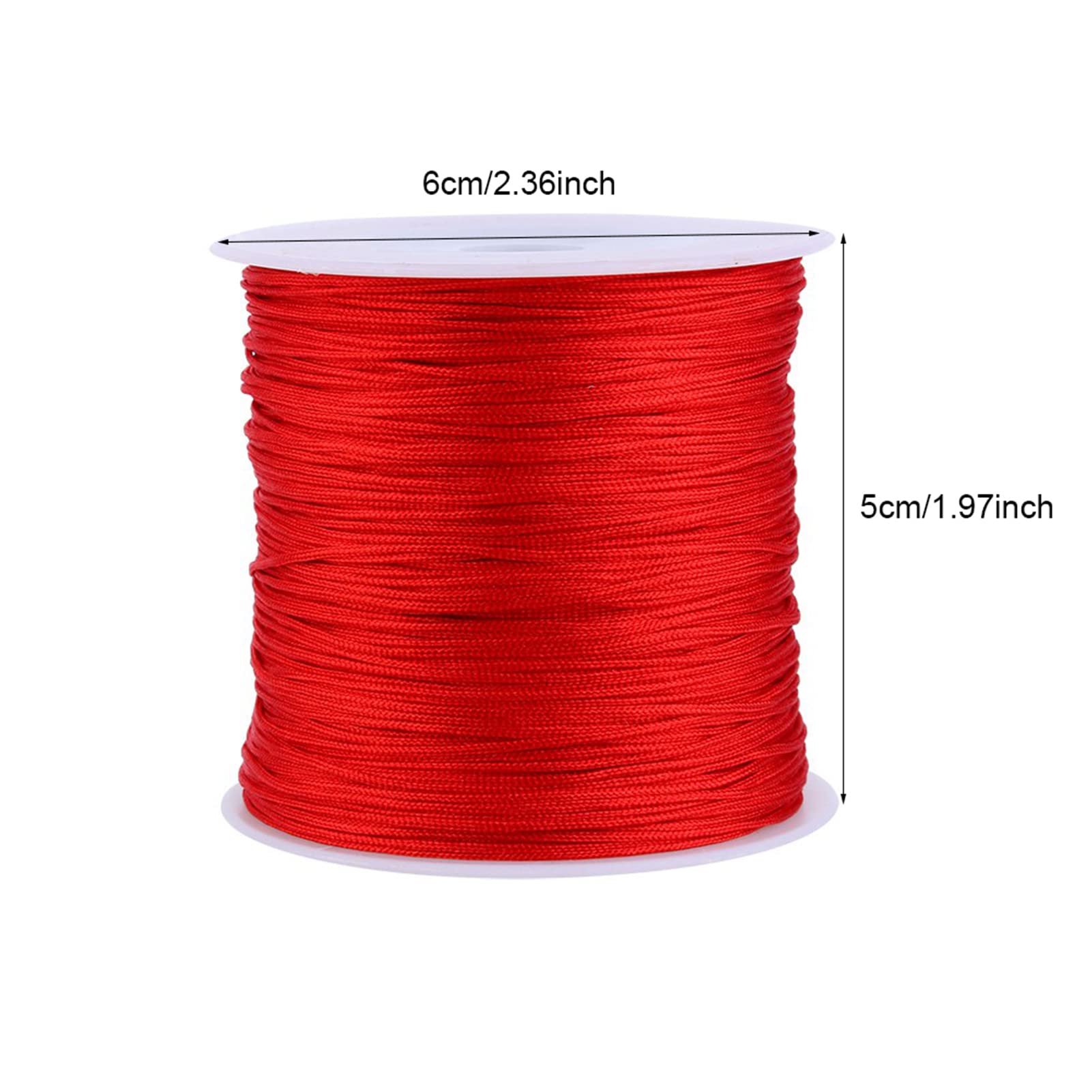100m Red Nylon Chinese Knot Rope (0.8mm) - Traditional Decorative Cord for DIY Crafts, Home Decor, Gift Wrapping & Festival Decorations
