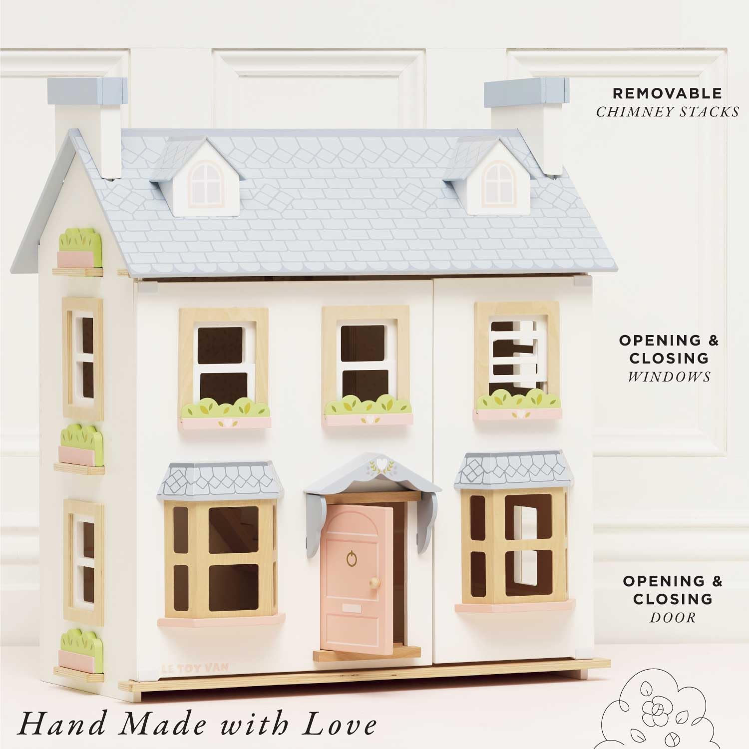 Le Toy Van Daisylane Collection Mayberry Manor - Premium Wooden Dollhouse Playset for Girls & Boys Ages 3+ | Pretend Play, Imaginative Learning & Creative Development | Perfect for Birthday Gifts & Nursery Decor