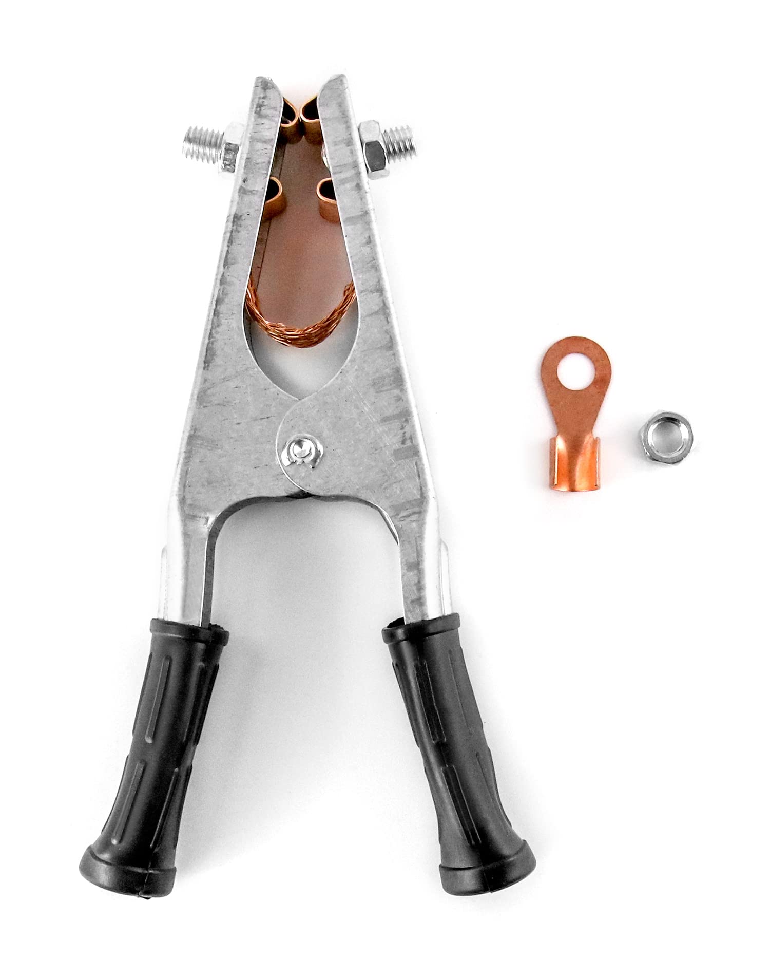 QWORK 500A Welding Ground Clamp 2 Pack - Electroplated Copper Earth Clip for Manual Arc Welders (US Standard) - Perfect for Metal Fabrication, Auto Repair & DIY Welding Projects