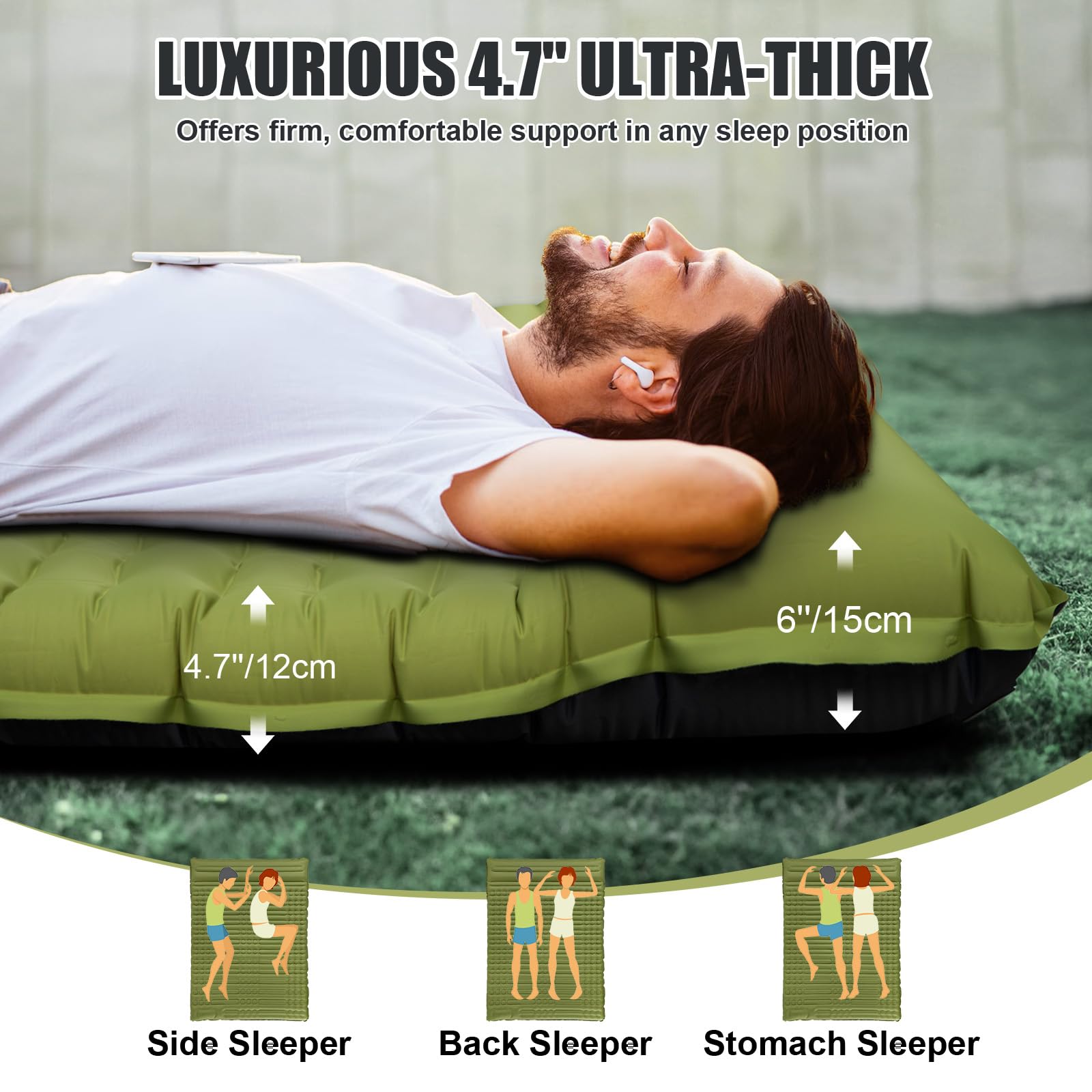 **Self-Inflating Double Sleeping Pad – 4.7