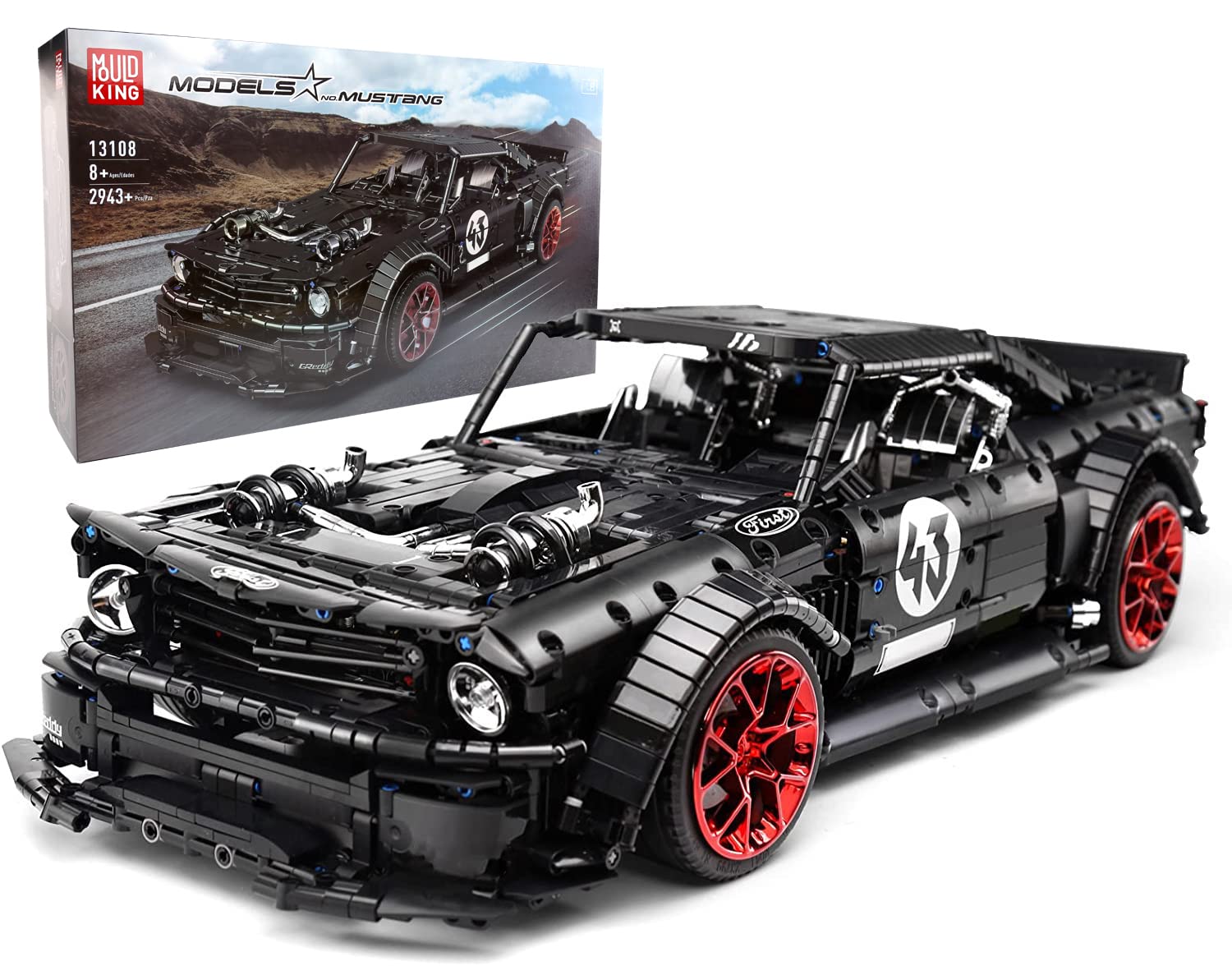 Mould King 13108N 2943-Piece Sports Car Building Kit for Kids - STEM Educational Racing Car Construction Toy, Model Vehicle Building Blocks for Boys | Creative Play & STEM Learning Activity
