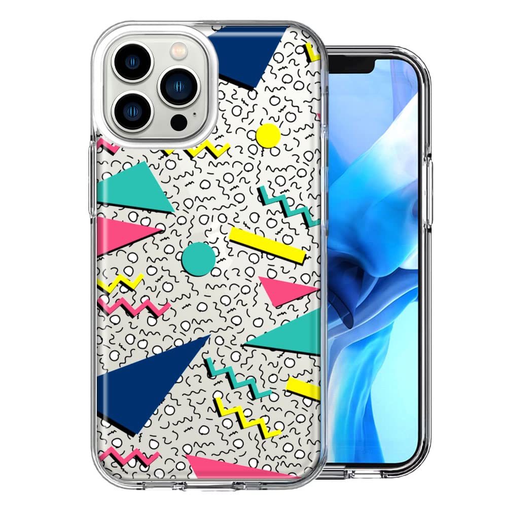 Retro 90's Swag Shapes Design Double Layer Protective Case for Apple iPhone 13 Pro - Durable Shockproof Cover for Everyday Use & Trendy Style