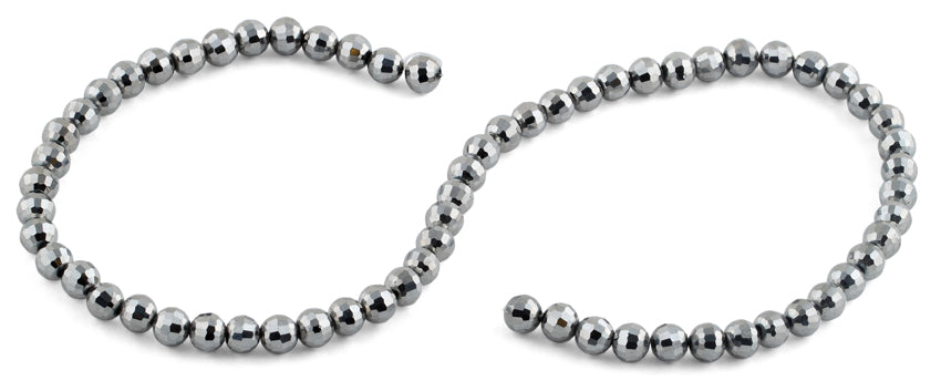 6mm Grey Round Faceted Crystal Beads for Jewelry Making - DIY Bracelets, Necklaces & Earrings - High Quality Glass Beads for Crafting, Sewing & Fashion Accessories