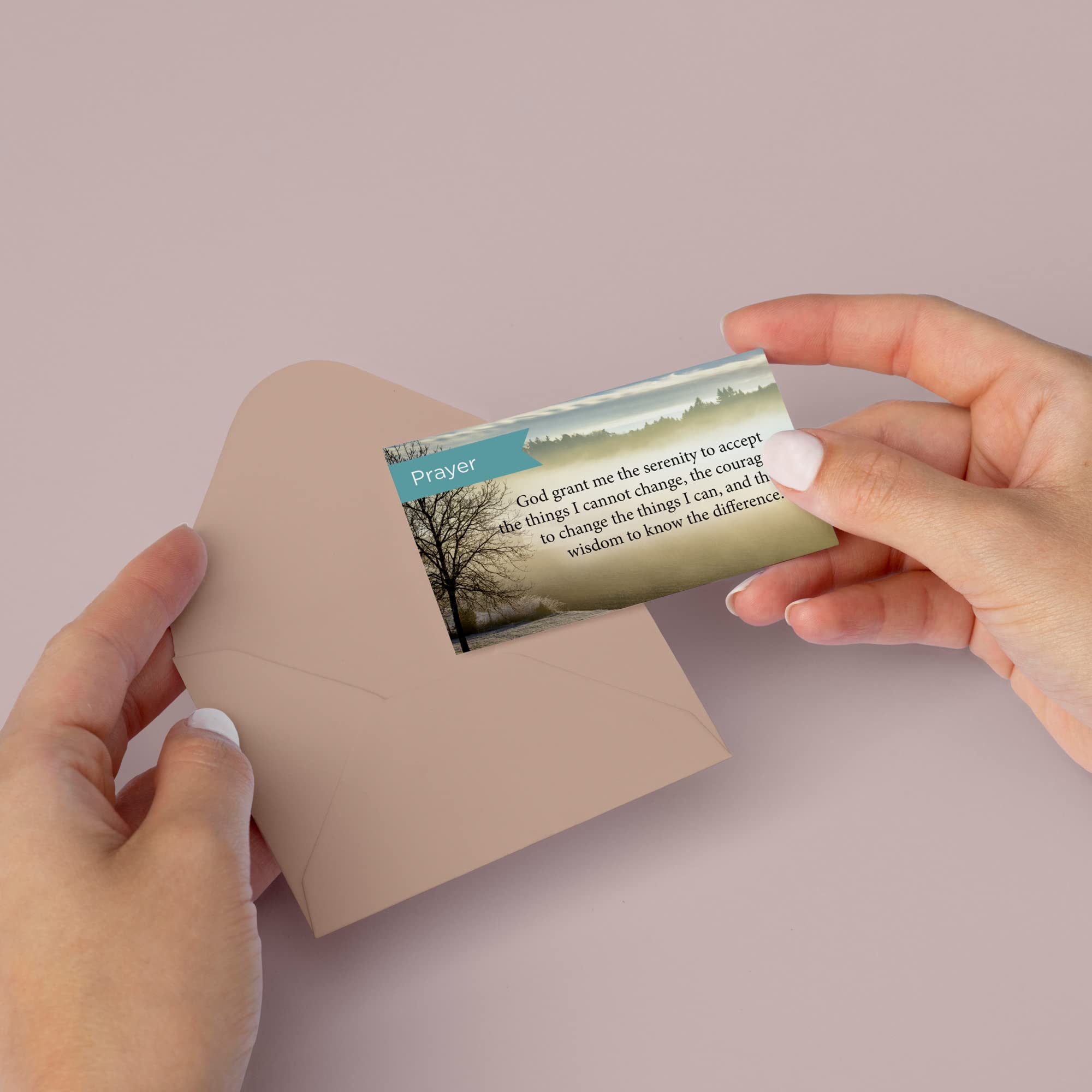 Pass It On Scripture Cards - Serenity Prayer, Pack of 25 Inspirational Bible Verse Wallet Cards for Devotional, Bible Study & Memorization - Small Christian Encouragement Cards for Church, Bible Study Groups & Personal Reflection