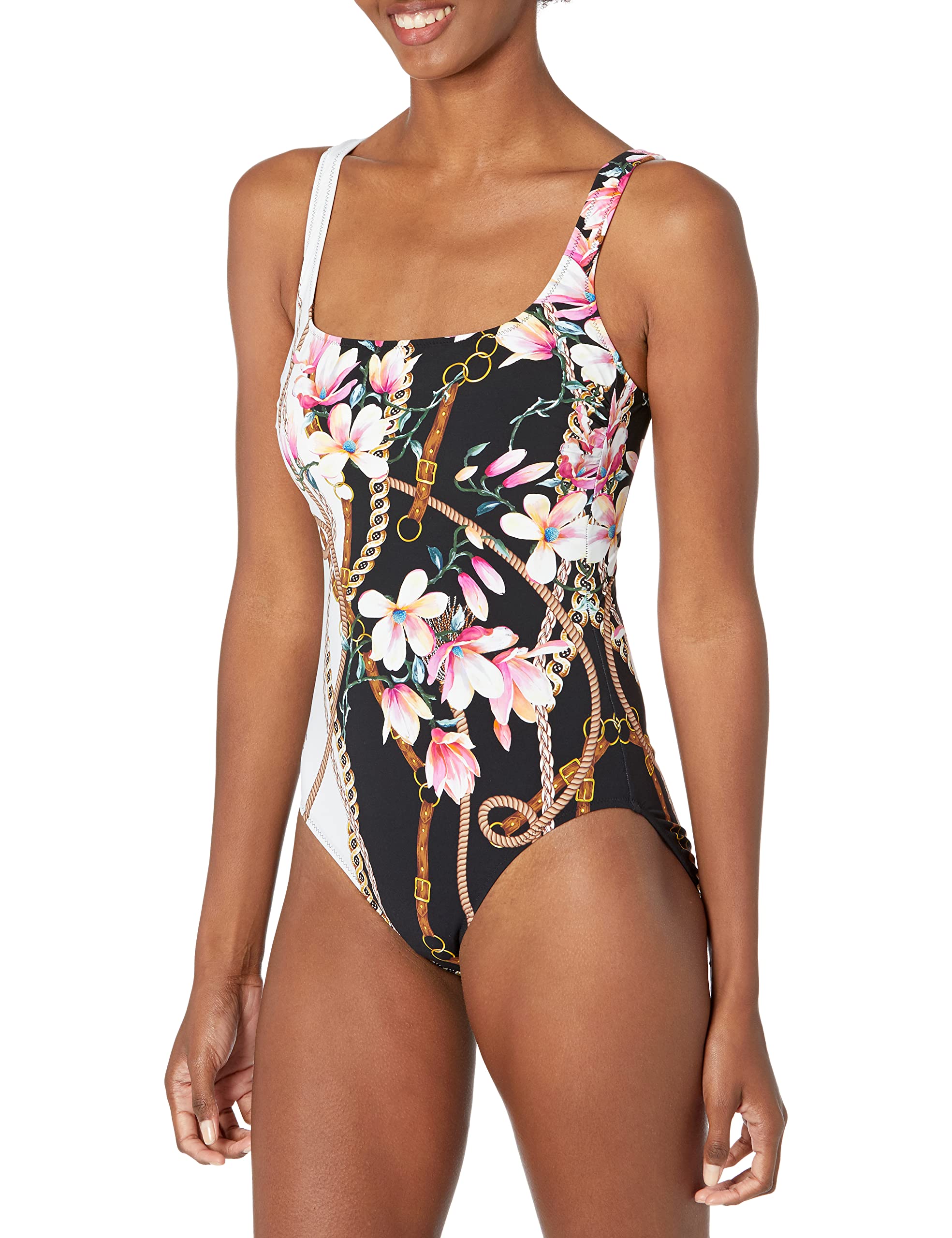 Gottex Women's Standard Amalfi Coast Square Neck One Piece Swimsuit - Stylish Bathing Suit for Beach, Pool & Vacation