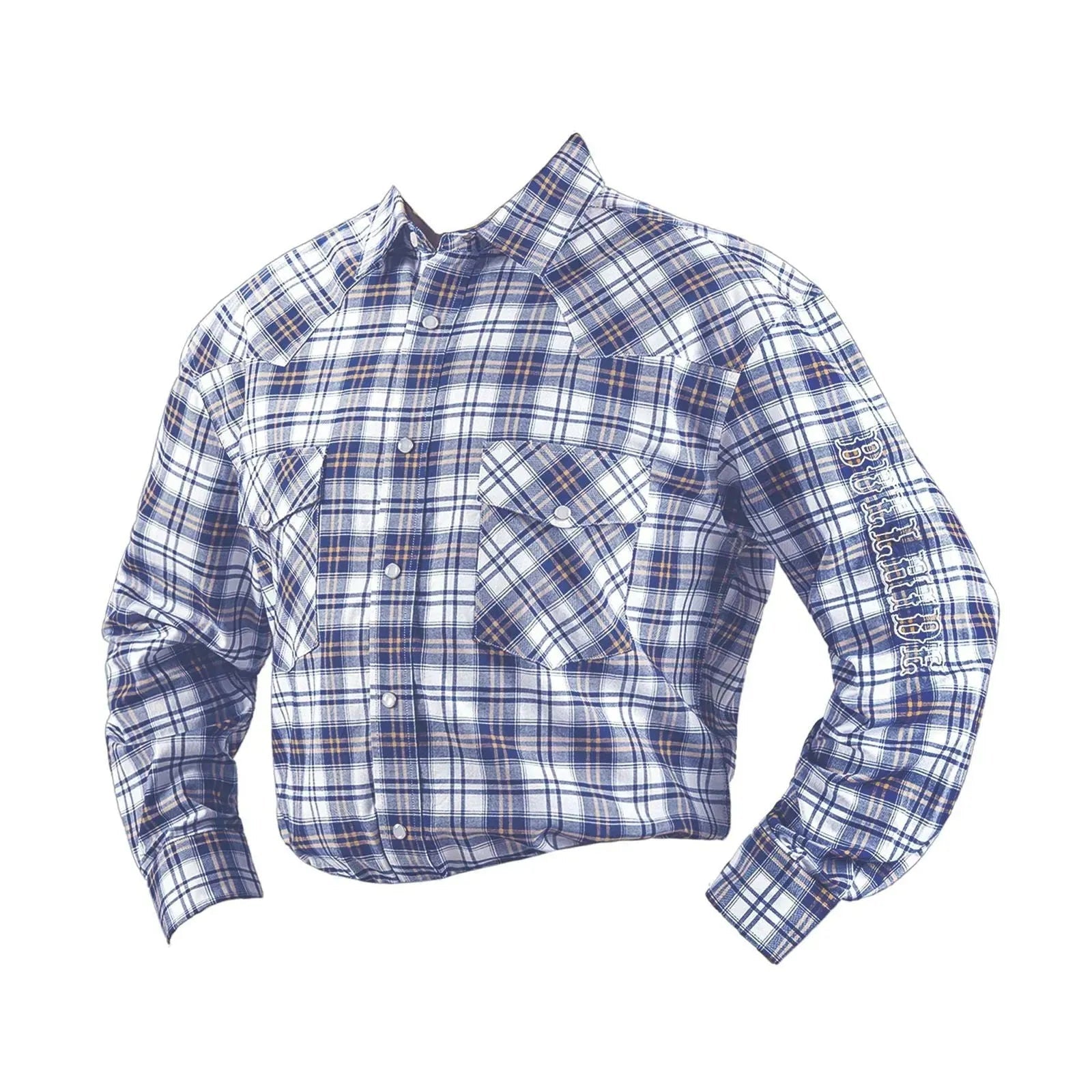 Bullhide Blue Plaid Men's Western Shirt - Classic Cowboy Button Up for Rodeo, Country Music & Casual Wear