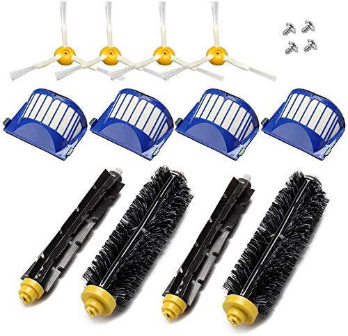 Original Replacement Main Brush, Side Brush & HEPA Filters for Cecotec Conga 1390/1290 Robot Vacuum Cleaner - White - Compatible Accessory Set for Efficient Cleaning on Hardwood Floors, Carpets & Pet Hair Removal