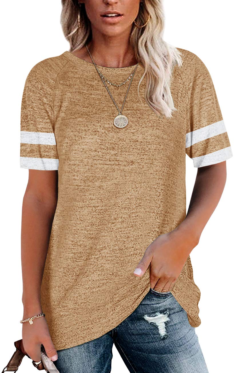 Women's Color Block Raglan Baseball Tee - Striped Short & Long Sleeve Tunic Tops for Casual Wear, Layering & Everyday Outfits | Fashionable & Comfortable Women's Shirts
