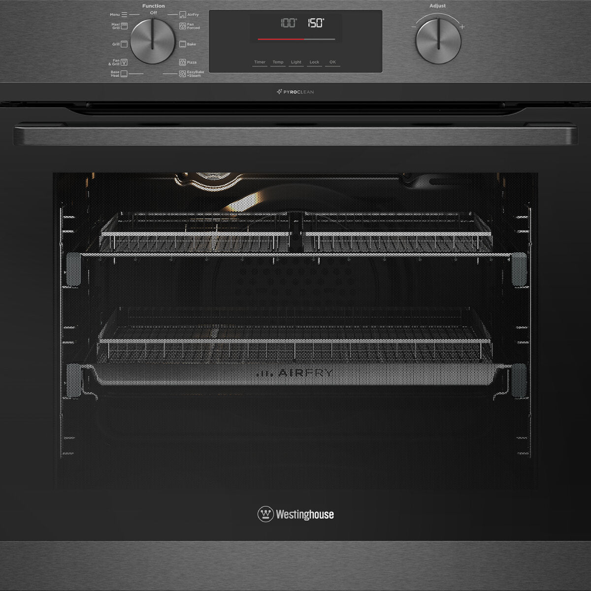 Westinghouse WVEP6717DD 60cm Multi-Function Pyrolytic Oven with Air Fry & Steam Bake - Dark Stainless Steel | Perfect for Baking, Roasting & Healthy Air Frying in Modern Kitchens