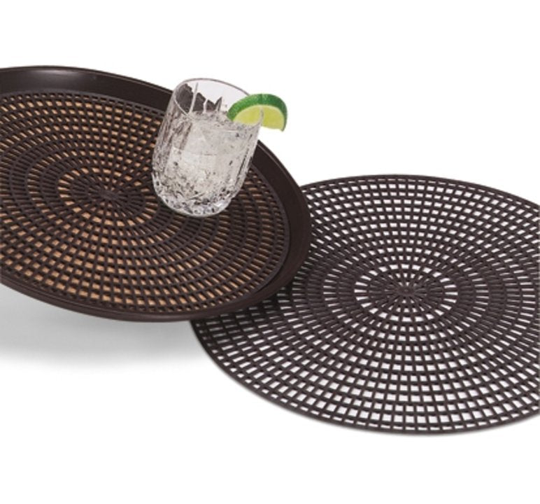 Vollrath 12.5-Inch Round Non-Skid Rubber Mat - Brown - Heavy Duty Anti-Slip Kitchen Mat for Commercial Use, Perfect for Restaurants, Food Service, and Home Kitchens