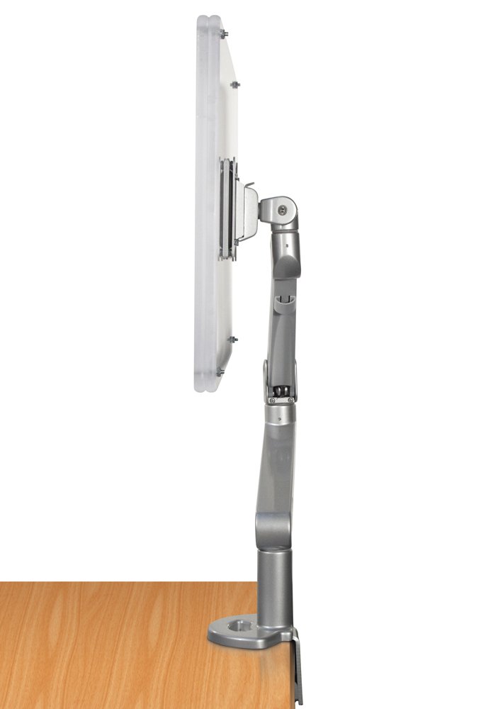 EDGE-SLV Single Monitor Arm - Adjustable Desk Mount Stand for 13-32 Inch Screens | Ergonomic VESA 75x75/100x100 | Home Office & Gaming Setup