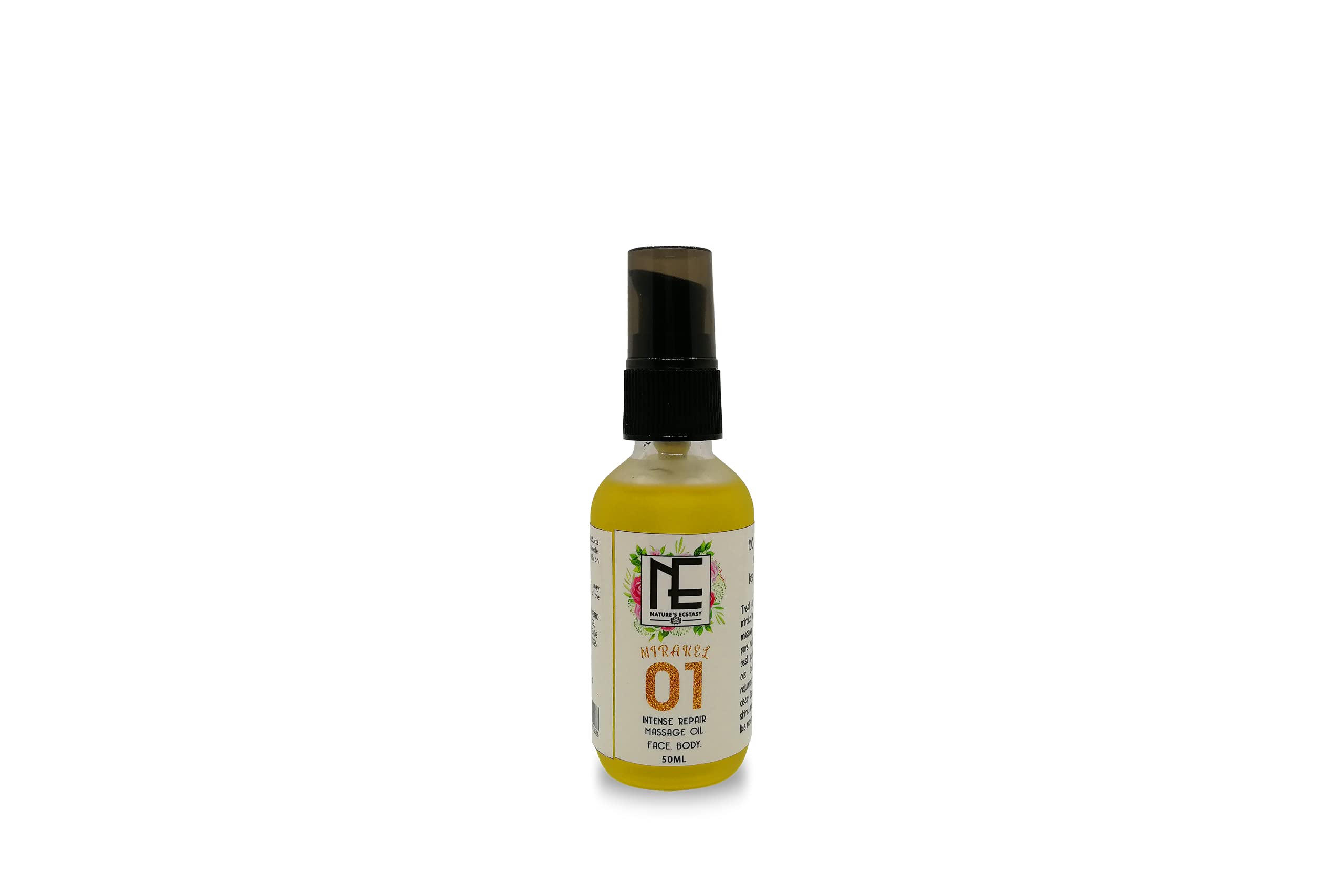 Nature's Ecstasy Mirakel 01 Intense Skin Repair Massage Oil for Face & Body - Deep Hydration & Anti-Aging Treatment for Dry Skin - Perfect for Spa, Relaxation & Nighttime Skincare Routine