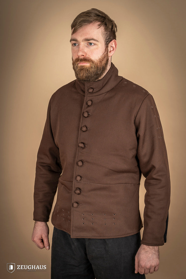 Medieval Arming Doublet Brown - Authentic Renaissance LARP & Historical Reenactment Costume for Knights