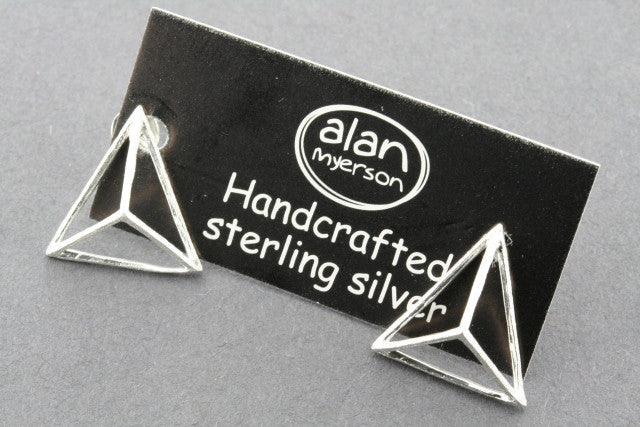 Pyramid Stud Earrings Sterling Silver 925 - Trendy Punk Gothic Jewelry for Women & Men - Perfect for Parties, Concerts & Everyday Wear