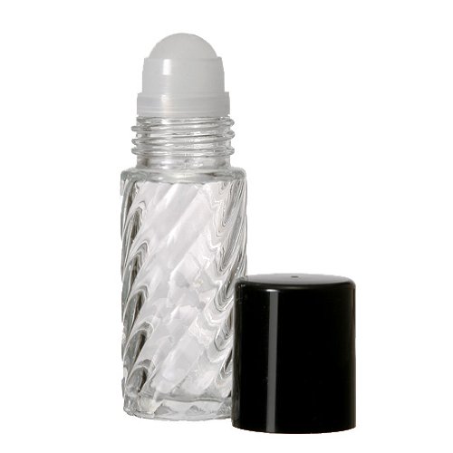 Clear Glass Swirl Pattern Roll-On Perfume Bottles with Plastic Roller & Pipettes - 144pcs for Essential Oils, Aromatherapy, Cologne & DIY Perfume Making - Perfect for Home Spa, Gift Sets & Travel Size Fragrances