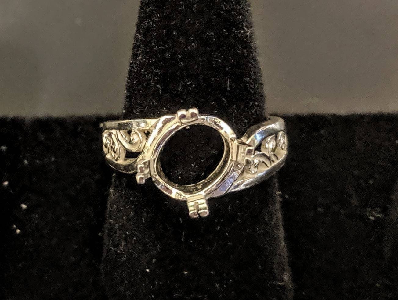 Solid Sterling Silver or 14kt Gold 8x6mm Oval 4-Prong Pre-Notched Blank Ring Setting - Size 7 (Item# 163665/143665) - Perfect for Engagement Rings, Wedding Bands & Jewelry Making