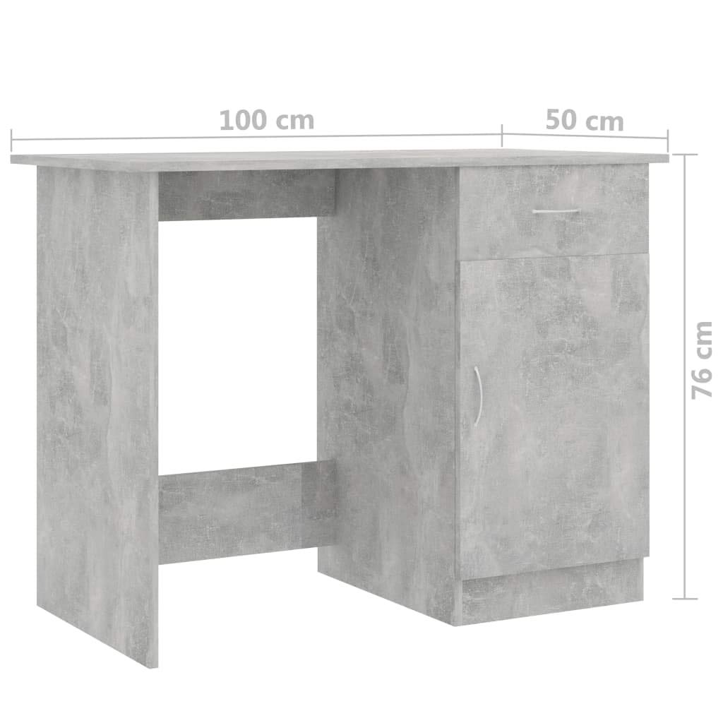 FAMIROSA Modern Concrete Gray Office Desk 39.4