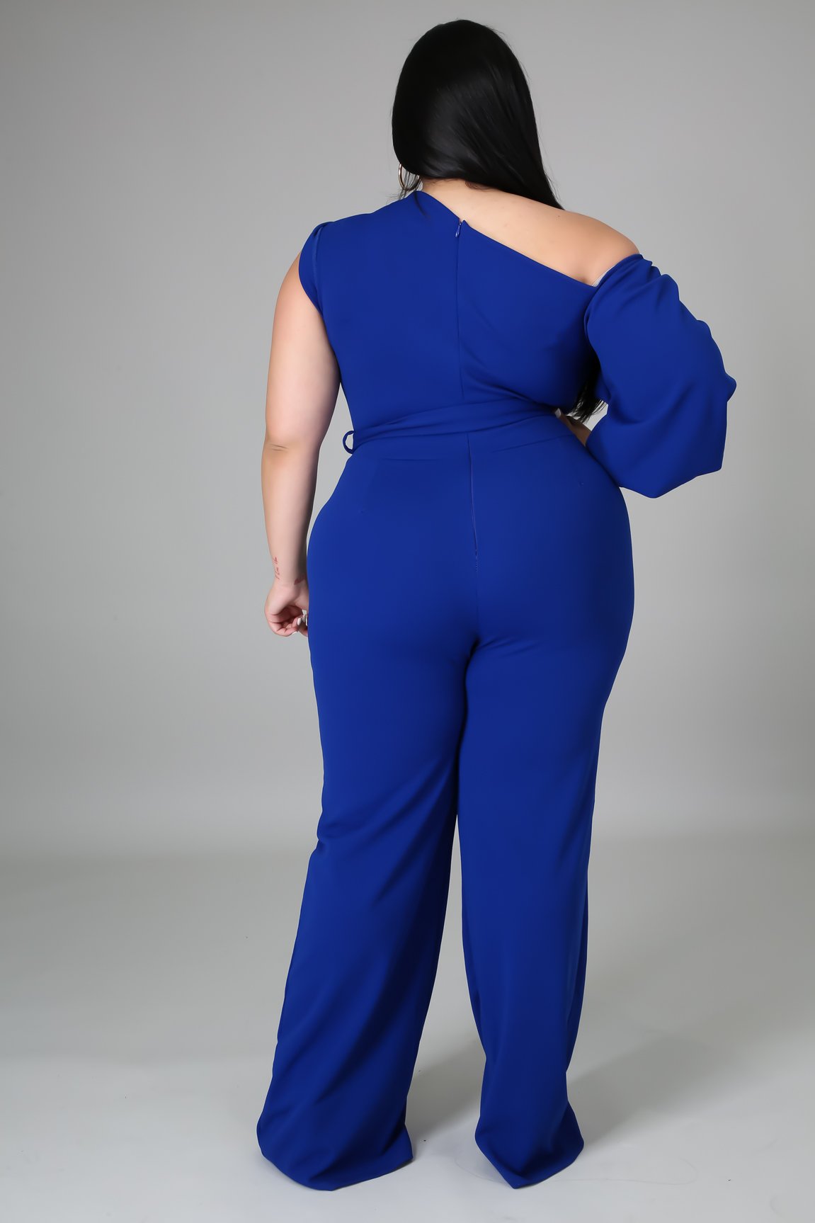 Jazleen Women's Curve Jumpsuit - Elegant Royal Blue One-Piece Romper for Casual Wear, Parties & Special Occasions