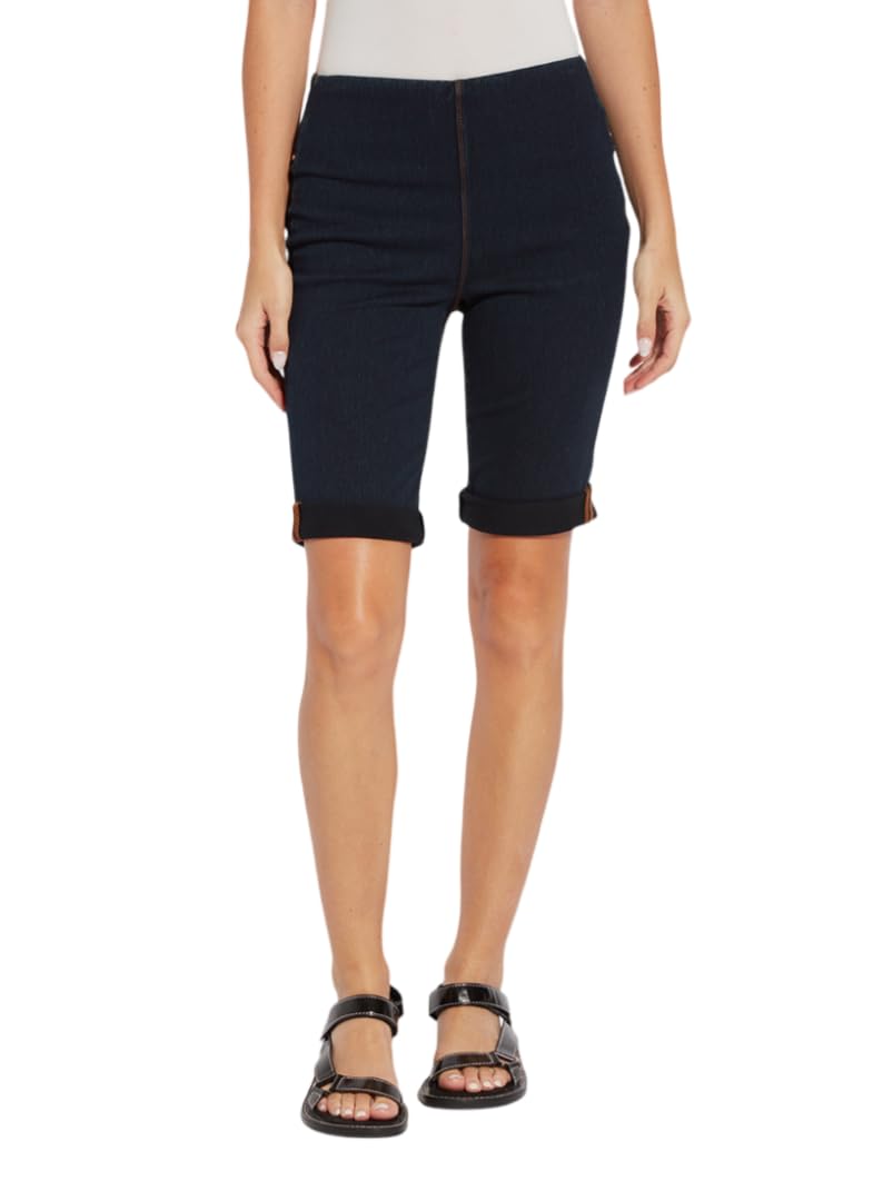 Lyssé Women's Boyfriend Denim Shorts – Comfortable 4-Way Stretch Knit Jean Shorts for Casual Wear | Perfect for Summer Outfits, Beach Trips & Weekend Errands