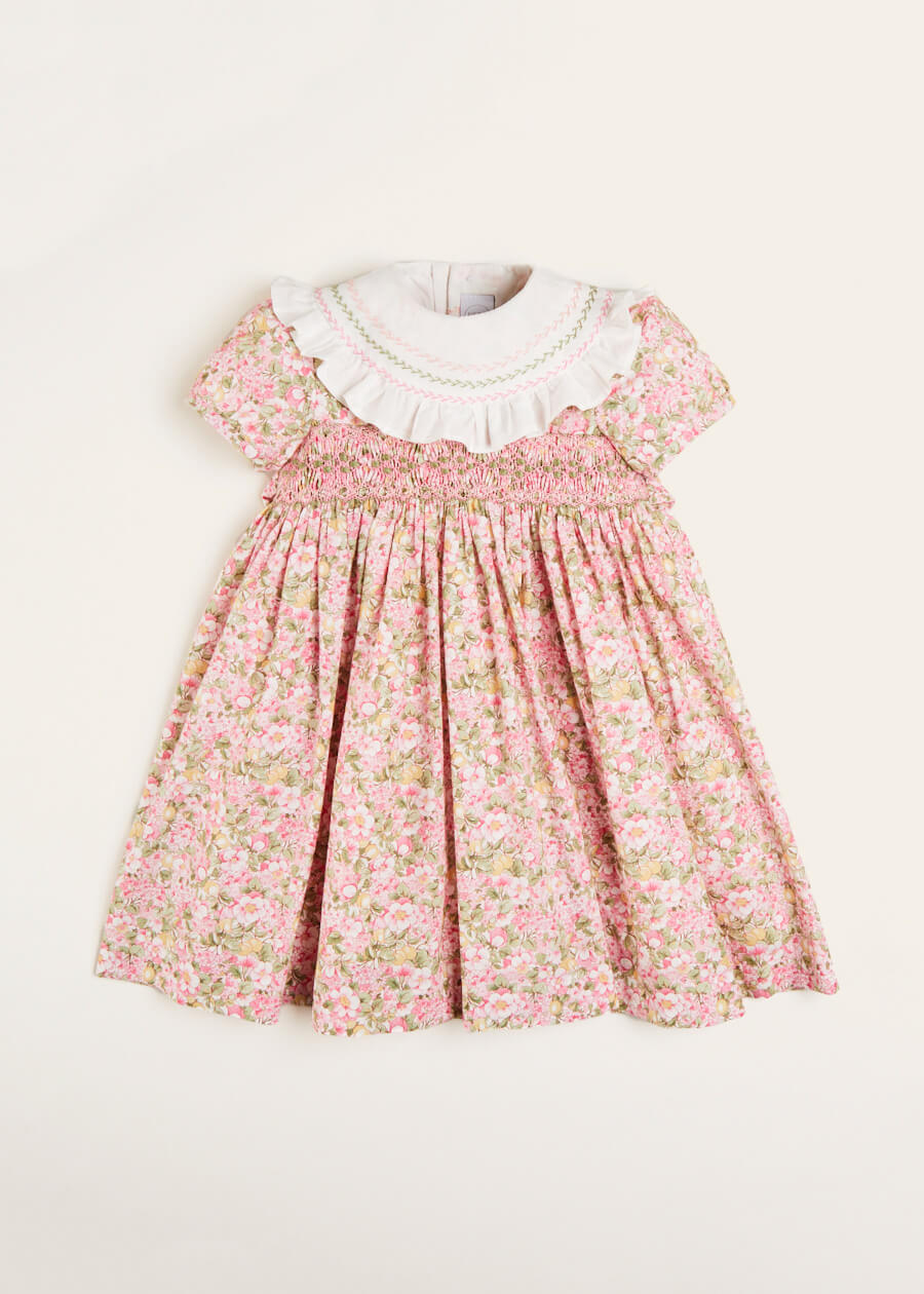 Eloise Floral Summer Dress for Girls with Matching Albetta Dolly & Hair Bow - Perfect for Birthday Parties, Photo Shoots & Special Occasions