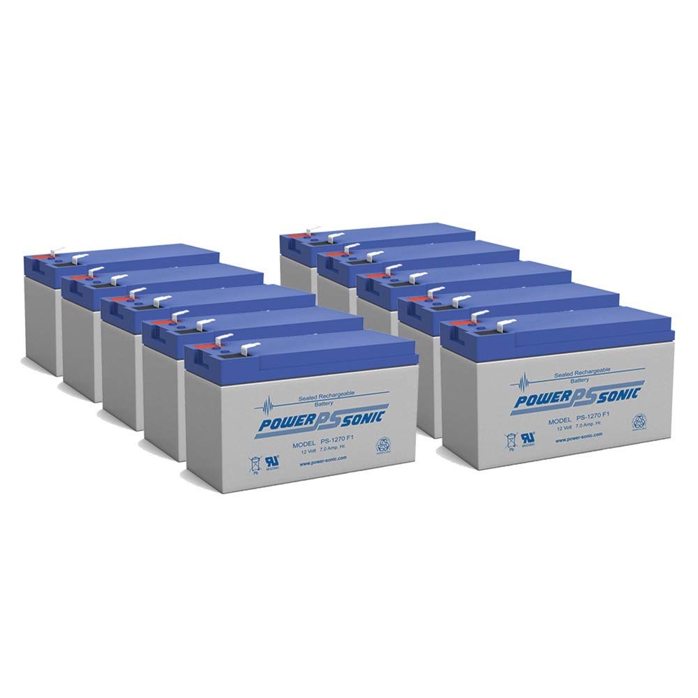 Powersonic 12V 7Ah Sealed Lead Acid Battery Replacement for Emerson AU2100RE UPS - 10 Pack - Backup Power for Home Office, Security Systems & Emergency Lighting