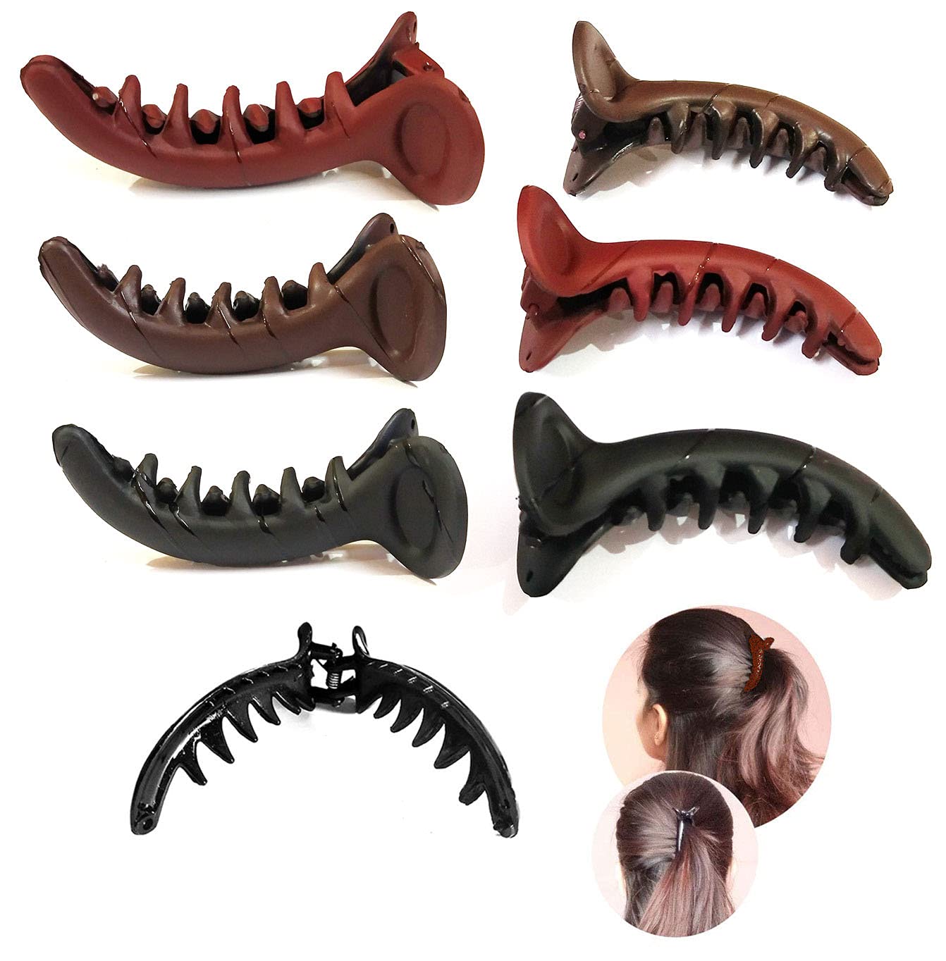 BHARATGAURAV Matte Octopus Hair Clips for Women & Girls - 6 Pack Butterfly Hair Claw Clips, Non-Slip Hair Accessories for School, Work, Party & Everyday Styling