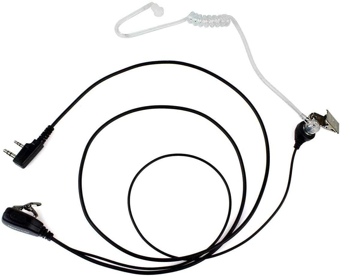 10 Pack Retevis Walkie Talkie Earpiece with Microphone - 2 Pin Acoustic Tube Headset Compatible with Baofeng UV-5R, Retevis H-777, RT21, RT22 & Arcshell AR-5 Two Way Radios - Perfect for Security, Construction & Outdoor Activities