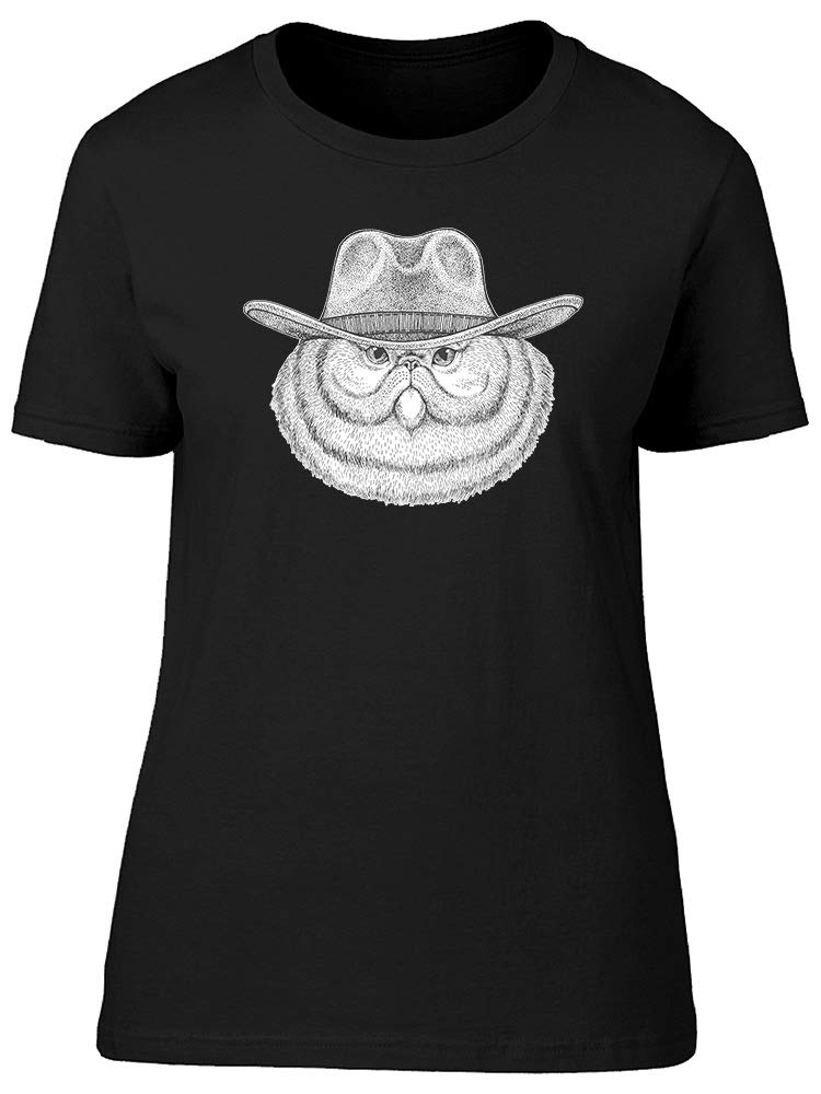 Women's Cowboy Cat Graphic T-Shirt - Cute Western Style Tee for Casual Wear, Outfits & Western Theme Parties