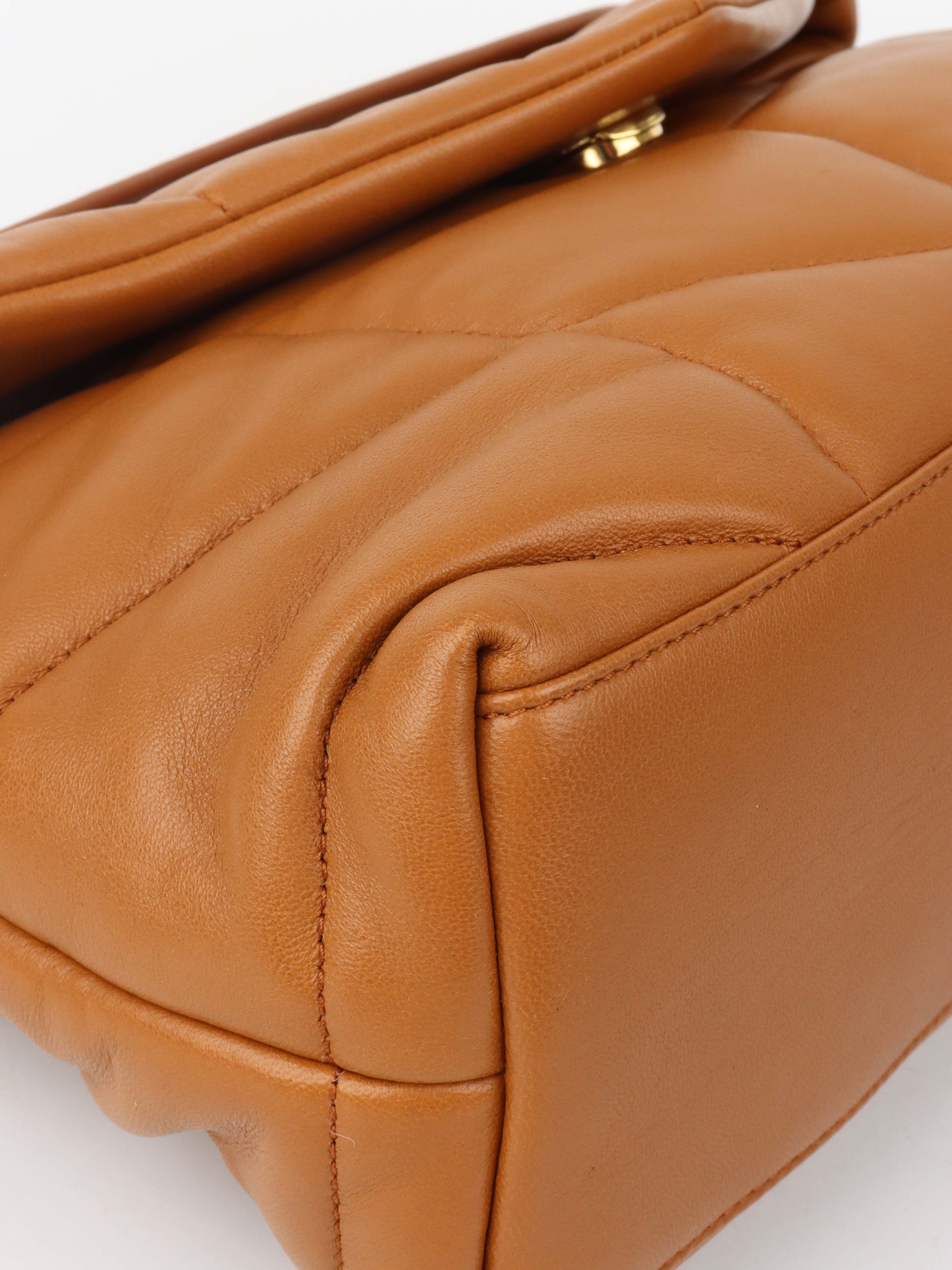 Saint Laurent Caramel Puffer Small Crossbody Bag - Luxury Leather Shoulder Purse for Women | Perfect for Date Night, Travel & Everyday Use
