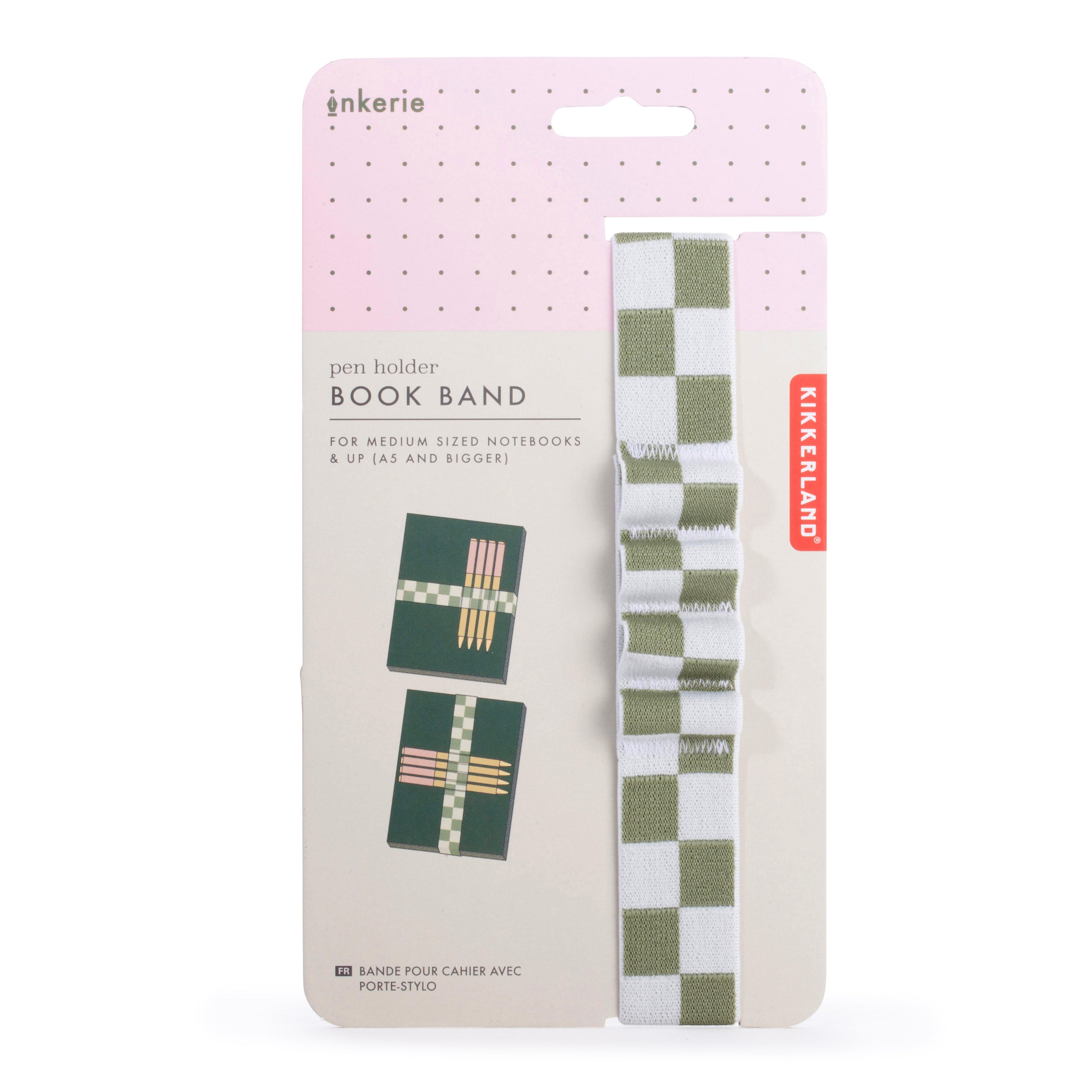 Inkerie Green Pen Holder & Book Band - Perfect for Office, School & Home Organization | Stylish Desk Accessory for Pens, Pencils & Notebooks