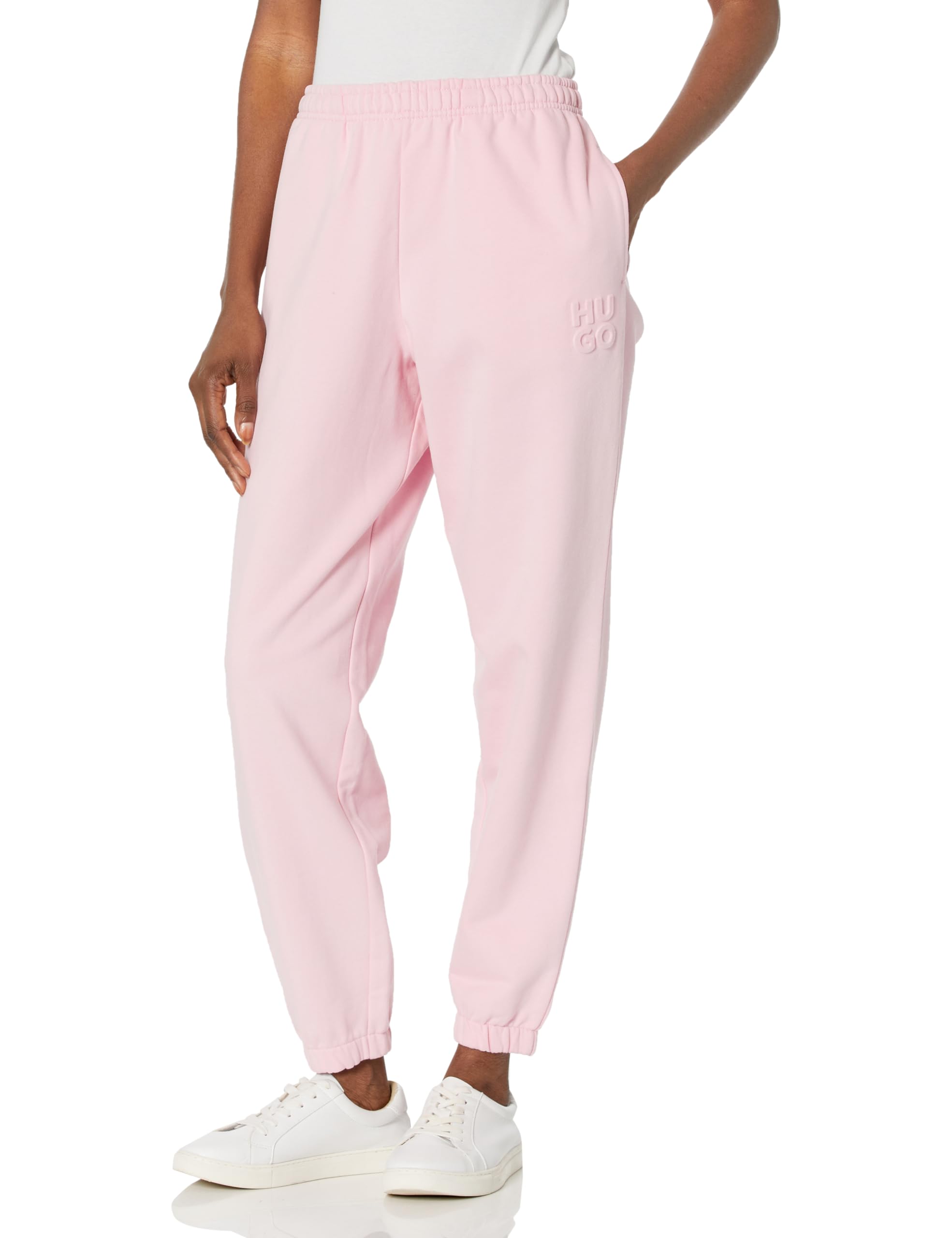 HUGO Men's Relaxed Fit Cotton Joggers - Comfortable Casual Sweatpants for Lounge & Workout | Elastic Waist & Pockets | Perfect for Home, Gym & Travel
