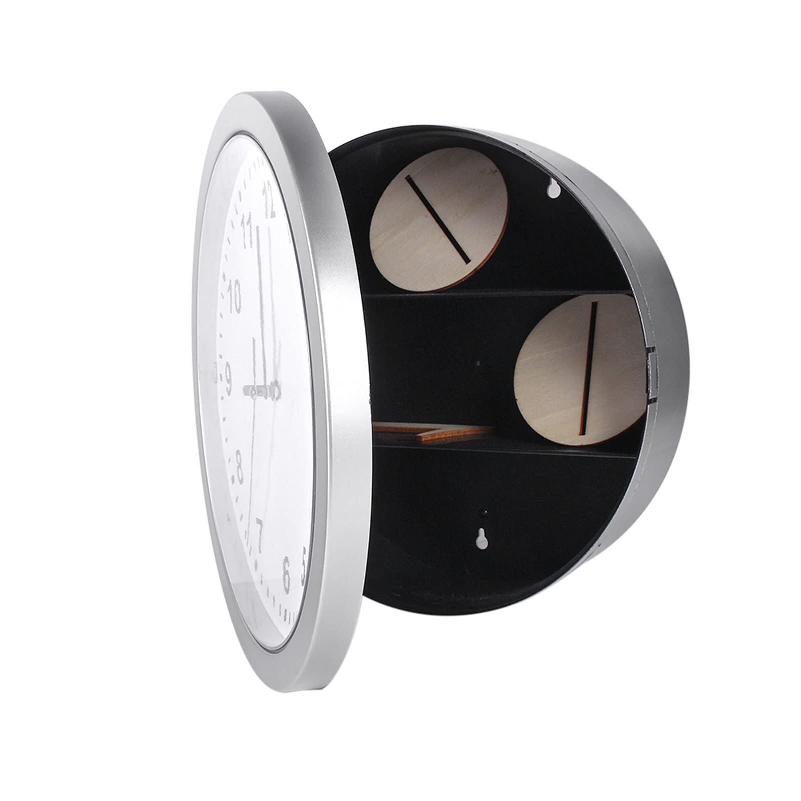 Hidden Wall Clock with 3 Compartments - Secret Storage Shelf for Cash, Jewelry & Valuables | Discreet Home & Office Security Organizer for Money, Toys & Small Items