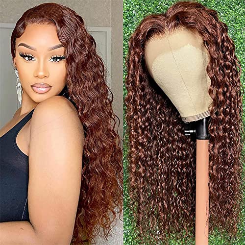 Reddish Brown Curly 5x5 Wig