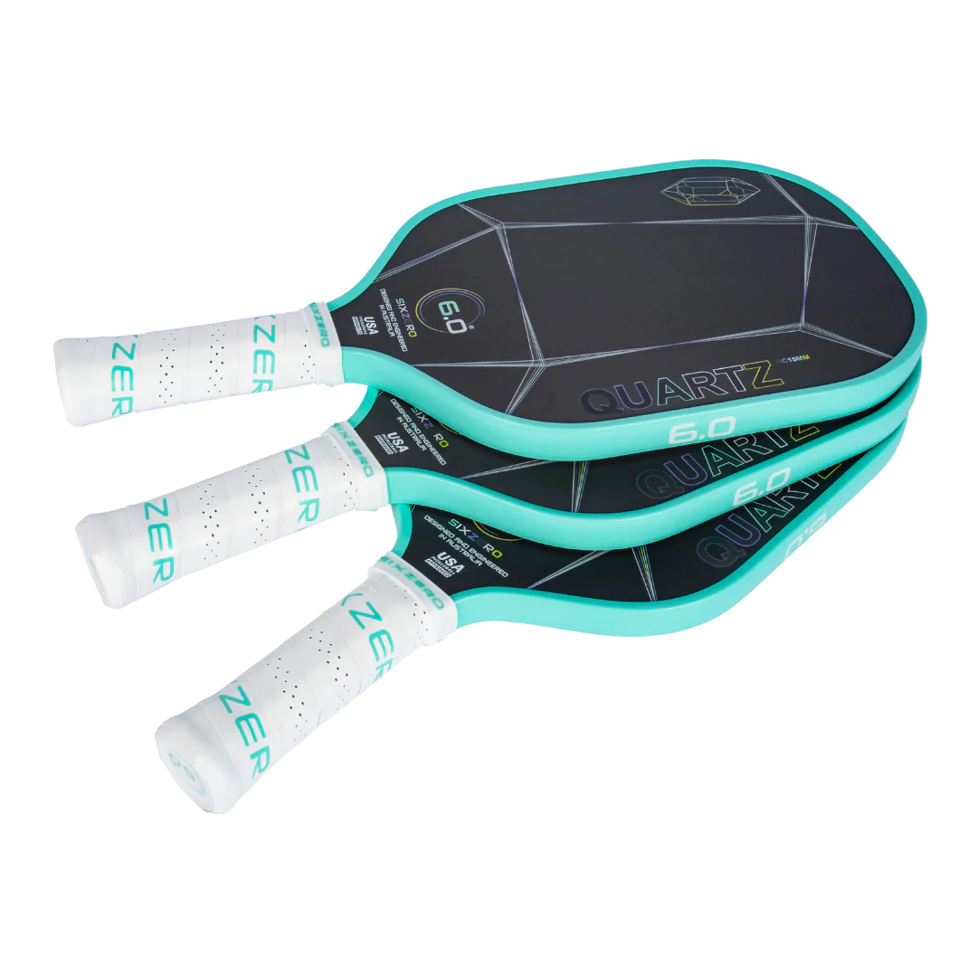 Six Zero Quartz 15mm Pickleball Paddle - Premium Carbon Fiber Surface for Enhanced Spin & Control - Perfect for Competitive Play & Outdoor Games