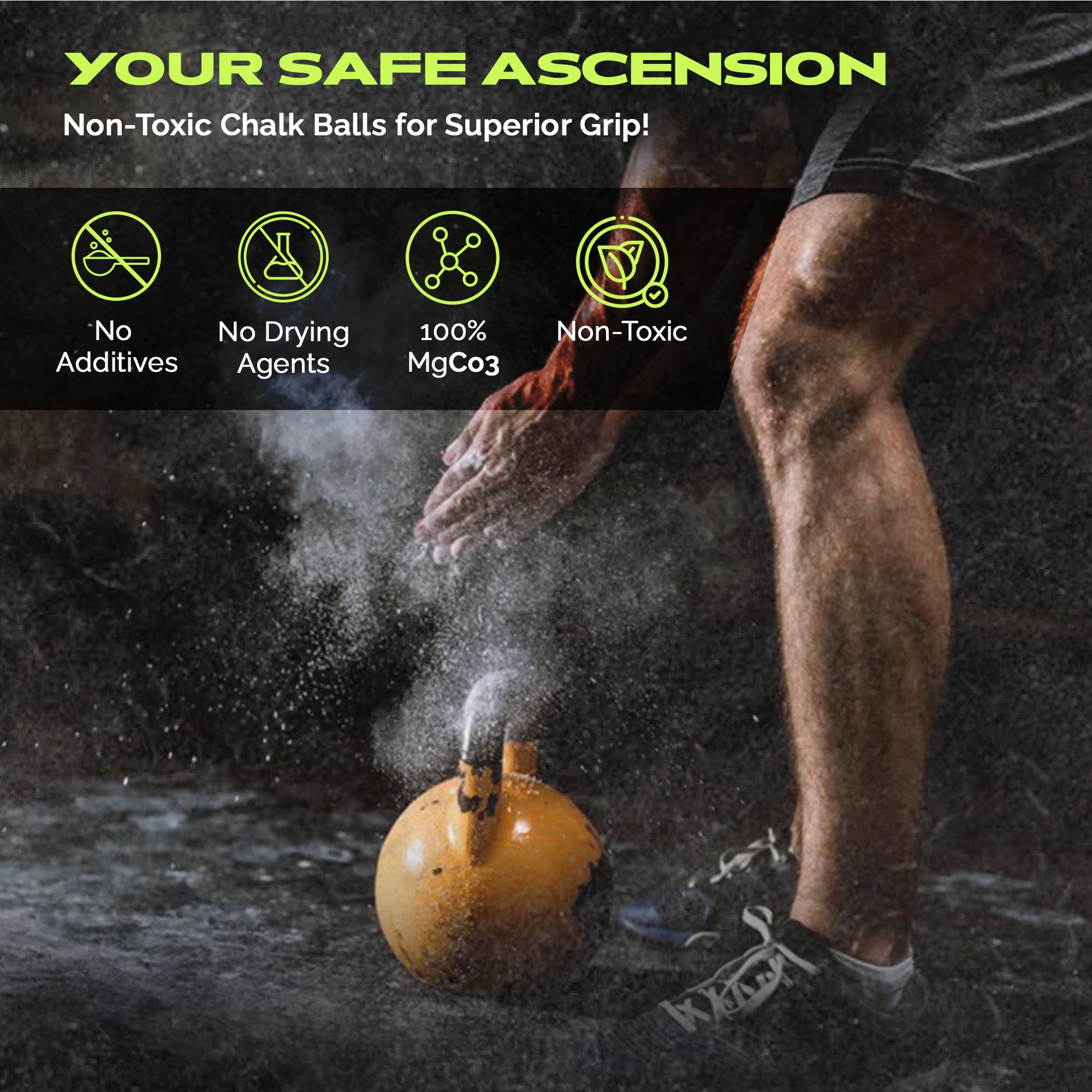 Gym Chalk | Premium Magnesium Carbonate Athletic Chalk for Superior Grip - Ideal for Weightlifting, Gymnastics, Rock Climbing & CrossFit Workouts